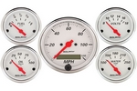 5 PC. GAUGE KIT, 3-1/8" & 2-1/16", ELEC. SPEEDOMETER, ARCTIC WHITE